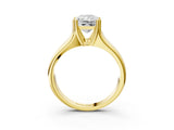 Yellow gold Radiant Solitaire Diamond Ring with Six-Prong Cathedral Setting_35