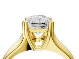 Yellow gold Radiant Solitaire Diamond Ring with Six-Prong Cathedral Setting_36