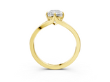Yellow gold Radiant Solitaire Diamond Ring with Six-Prong Setting and Tapered Band_28