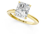 Yellow gold Radiant Solitaire Diamond Ring with Six-Prong Setting on a Classic Band 1
