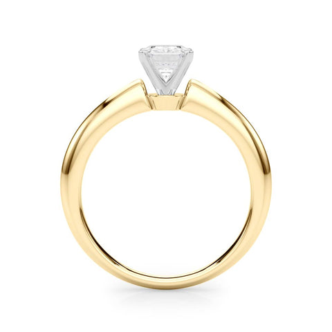 Yellow gold Radiant Solitaire Diamond Ring with Six-Prong Setting on a Classic Band 1