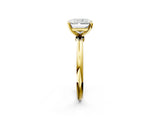 Yellow gold Radiant Solitaire Diamond Ring with Six-Prong Setting on a Classic Band 2