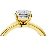 Yellow gold Radiant Solitaire Diamond Ring with Six-Prong Setting on a Classic Band 4