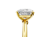 Yellow gold Radiant Solitaire Diamond Ring with Six-Prong Setting on a Classic Band 5