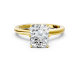 Yellow gold Radiant Solitaire Diamond Ring with Six-Prong Setting on a Classic Band_3