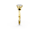 Yellow gold Radiant Solitaire Diamond Ring with Six-Prong Setting on a Classic Band_5