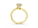 Yellow gold Radiant Solitaire Diamond Ring with Six-Prong Setting on a Classic Band_6