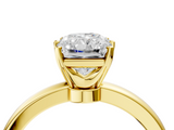 Yellow gold Radiant Solitaire Diamond Ring with Six-Prong Setting on a Classic Band_7