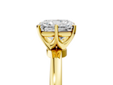 Yellow gold Radiant Solitaire Diamond Ring with Six-Prong Setting on a Classic Band_8