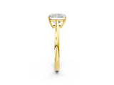 Yellow gold Radiant Solitaire Diamond Ring with Split Shank and Four-Prong Setting_14