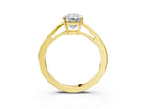 Yellow gold Radiant Solitaire Diamond Ring with Split Shank and Four-Prong Setting_15