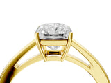 Yellow gold Radiant Solitaire Diamond Ring with Split Shank and Four-Prong Setting_16