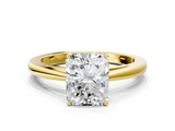 Yellow gold Radiant Solitaire Diamond Ring with Split Shank and Four-Prong Setting_20