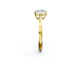 Yellow gold Radiant Solitaire Diamond Ring with Split Shank and Four-Prong Setting_22