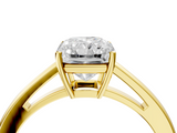 Yellow gold Radiant Solitaire Diamond Ring with Split Shank and Four-Prong Setting_24
