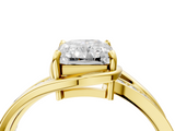 Yellow gold Radiant Solitaire Diamond Ring with Split Shank and Prong Setting_69