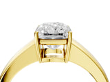 Yellow gold Radiant Solitaire Diamond Ring with Tapered Band and Four-Prong Setting_53