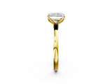 Yellow gold Radiant Solitaire Diamond Ring with Thin Band and Four-Prong Setting_5