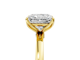 Yellow gold Radiant Solitaire Diamond Ring with Thin Band and Four-Prong Setting_8