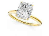 Yellow gold Radiant Solitaire Diamond Ring with a Classic Band and Four-Prong Setting 1