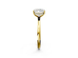 Yellow gold Radiant Solitaire Diamond Ring with a Classic Band and Four-Prong Setting 2