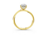 Yellow gold Radiant Solitaire Diamond Ring with a Classic Band and Four-Prong Setting 3