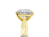 Yellow gold Radiant Solitaire Diamond Twisted Band with Four-Prong Setting_65
