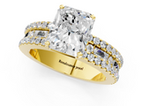 Yellow gold Radiant Solitaire Diamond with Pave and Channel Set Band_74