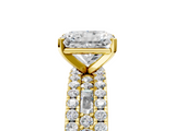 Yellow gold Radiant Solitaire Diamond with Pave and Channel Set Band_78