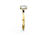 Yellow gold Radiant Solitaire Engagement Ring with Cathedral Band and Four-Prong Setting_22