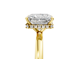 Yellow gold Radiant Solitaire Engagement Ring with Cathedral Band and Four-Prong Setting_25