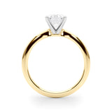 14K Yellow Gold 2.04 Carat E VVS2 Emerald Solitaire Engagement Ring with Classic Band and Four-Prong Setting