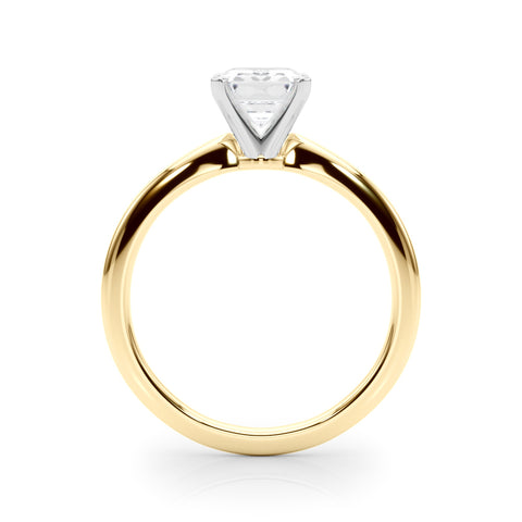 Yellow gold Radiant Solitaire Engagement Ring with Classic Band and Four-Prong Setting 1