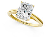 Yellow gold Radiant Solitaire Engagement Ring with Four-Prong Setting and Classic Band 1
