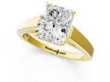 Yellow gold Radiant Solitaire Engagement Ring with Four-Prong Setting and Tapered Band_19