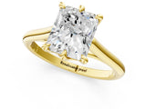 Yellow gold Radiant Solitaire Engagement Ring with Six-Prong Setting and Classic Band 1