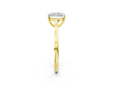 Yellow gold Radiant Solitaire Heart Prong Engagement Ring with Tapered Band_56