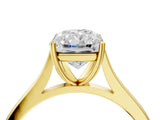 Yellow gold Radiant Solitaire Heart Prong Engagement Ring with Tapered Band_58