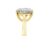 Yellow gold Radiant Solitaire Heart Prong Engagement Ring with Tapered Band_59