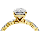 Yellow gold Radiant Solitaire Marquise Side Stone Prong Setting Ring_77