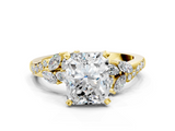 Yellow gold Radiant Solitaire Marquise Twist Band with Six-Prong Setting_80
