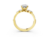 Yellow gold Radiant Solitaire Marquise Twist Band with Six-Prong Setting_83