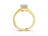 Yellow gold Radiant Solitaire Pavé Band Prong Setting Ring_23