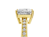 Yellow gold Radiant Solitaire Pavé Band Prong Setting Ring_25