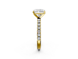Yellow gold Radiant Solitaire Pavé Band with Four-Prong Setting_169