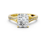 Yellow gold Radiant Solitaire Pavé Band with Four-Prong Setting_67
