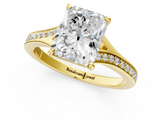 Yellow gold Radiant Solitaire Pavé Band with Four-Prong Setting_68