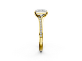 Yellow gold Radiant Solitaire Pavé Band with Four-Prong Setting_69