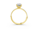 Yellow gold Radiant Solitaire Pavé Diamond Engagement Ring with Four-Prong Setting_62