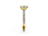 Yellow gold Radiant Solitaire Pave Diamond Engagement Ring with Prong Setting_34